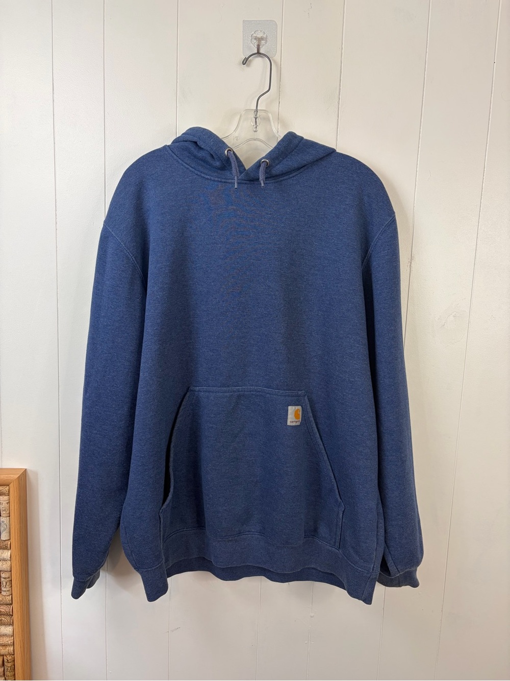 Carhartt Blue Loose Fit Mens size Large Sweatshirt Hoodie Logo work wear
